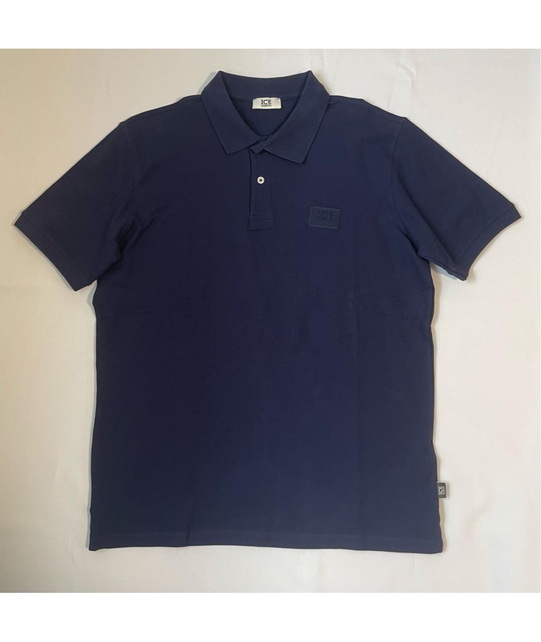 ICEBERG Синее хлопковое поло с коротким рукавом, фото 5