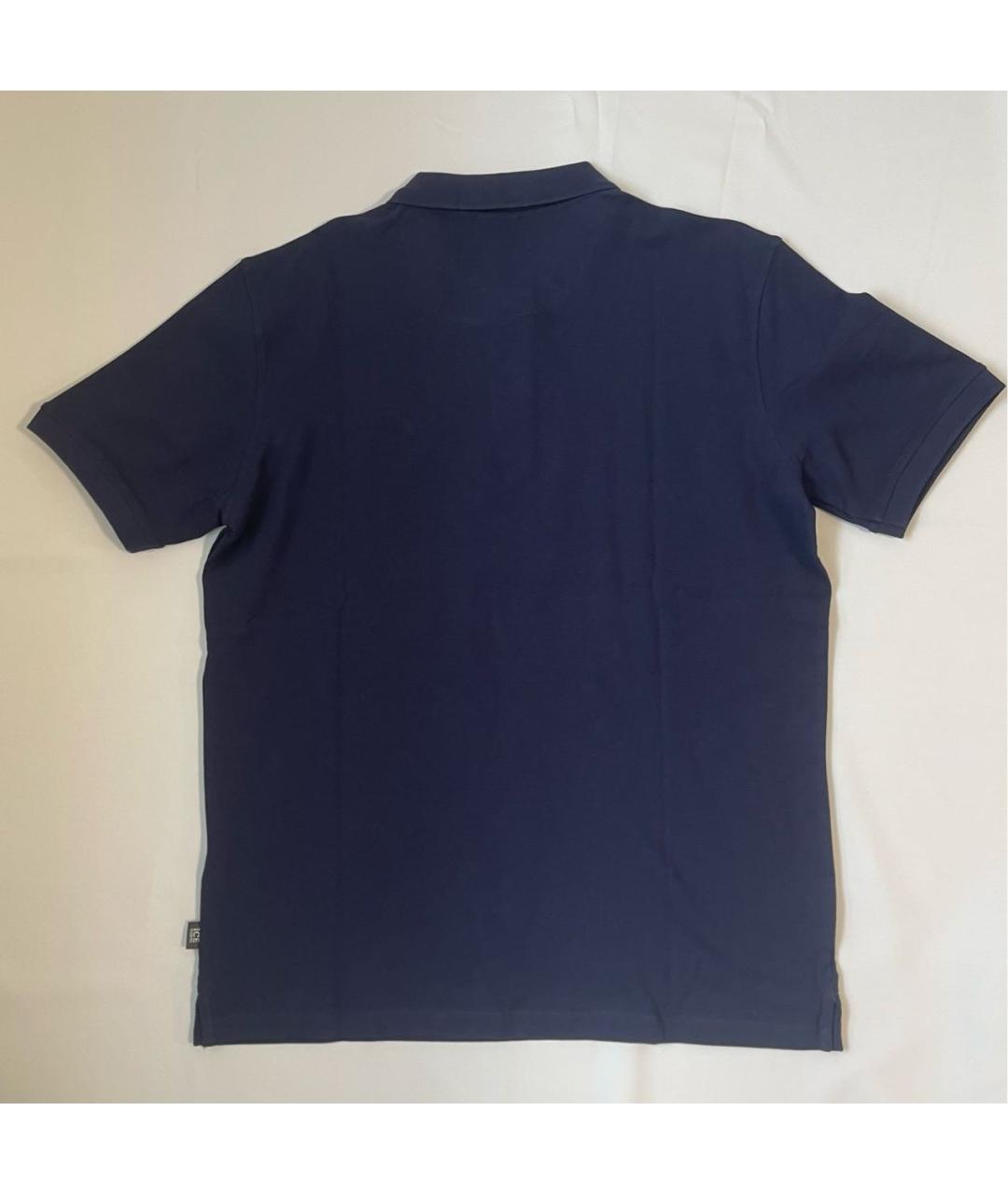 ICEBERG Синее хлопковое поло с коротким рукавом, фото 2