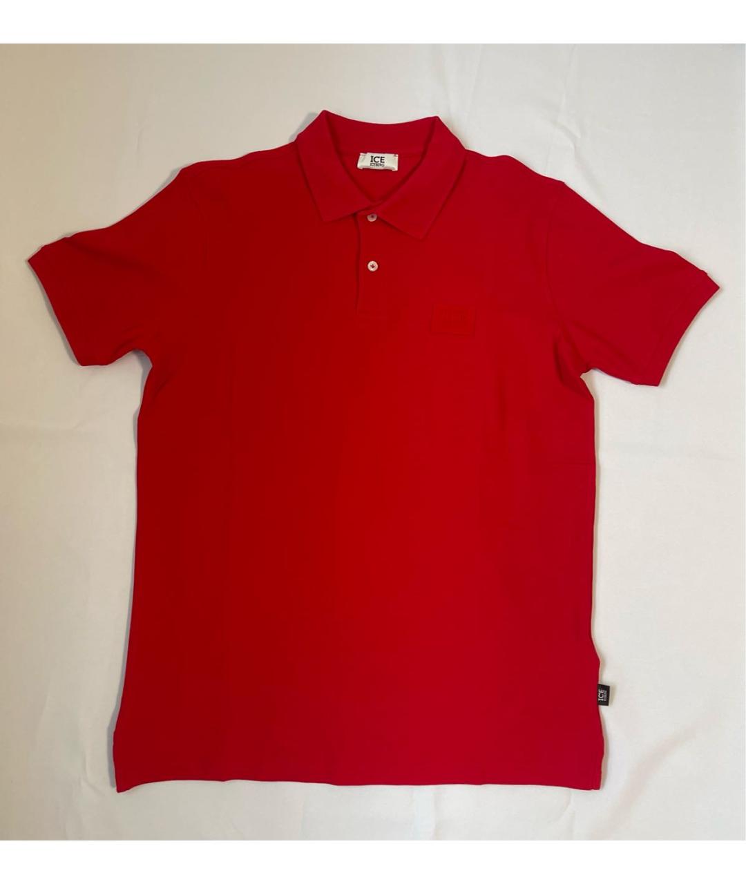 ICEBERG Красное хлопковое поло с коротким рукавом, фото 4