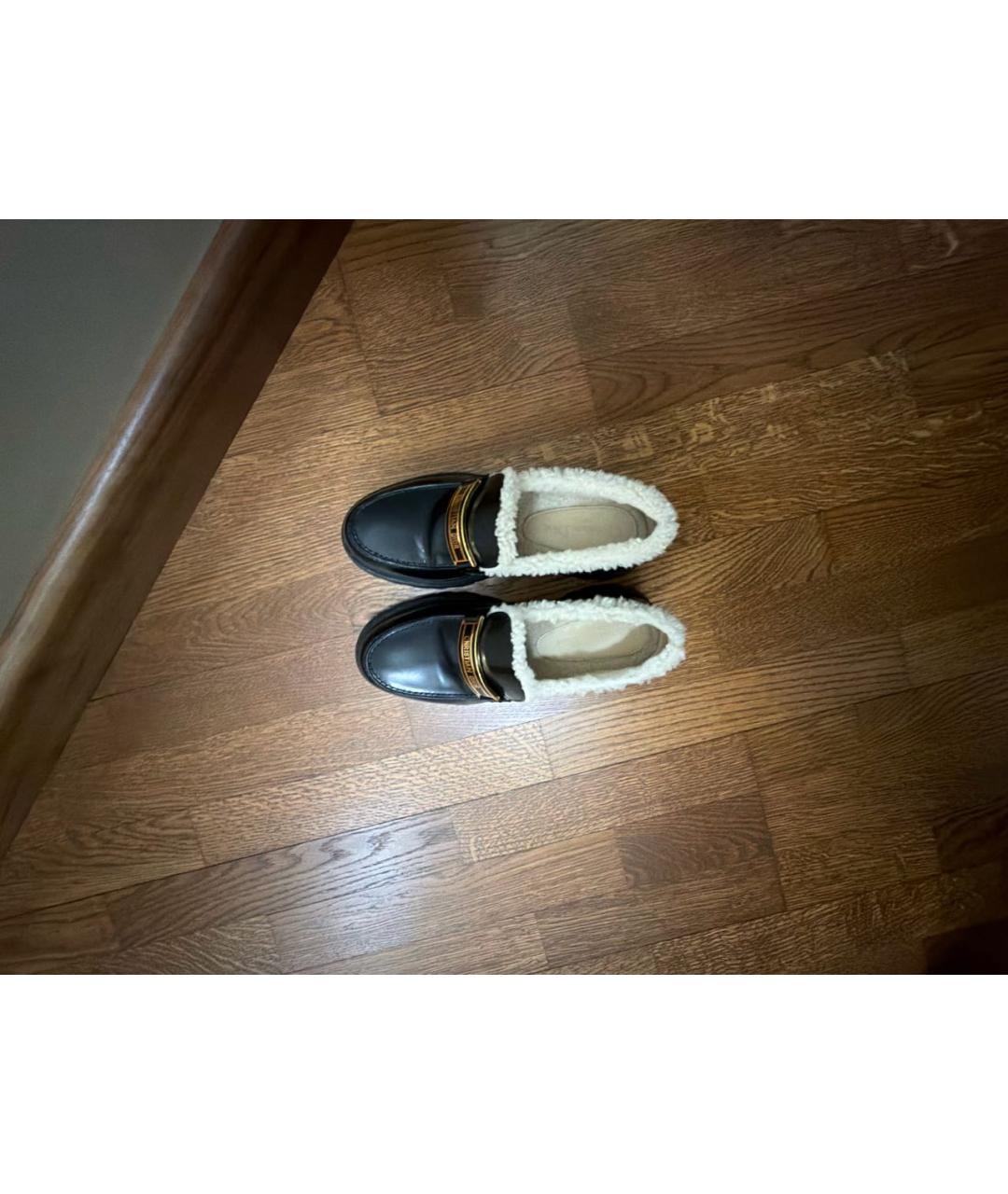 CHRISTIAN DIOR Черные кожаные лоферы, фото 3