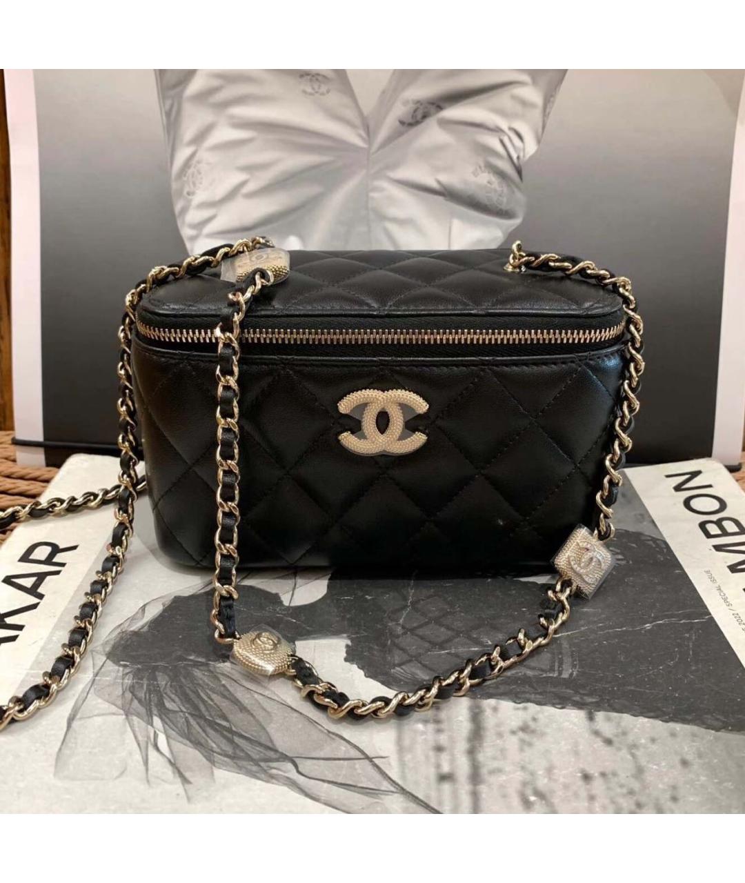 CHANEL Черная кожаная сумка через плечо, фото 6