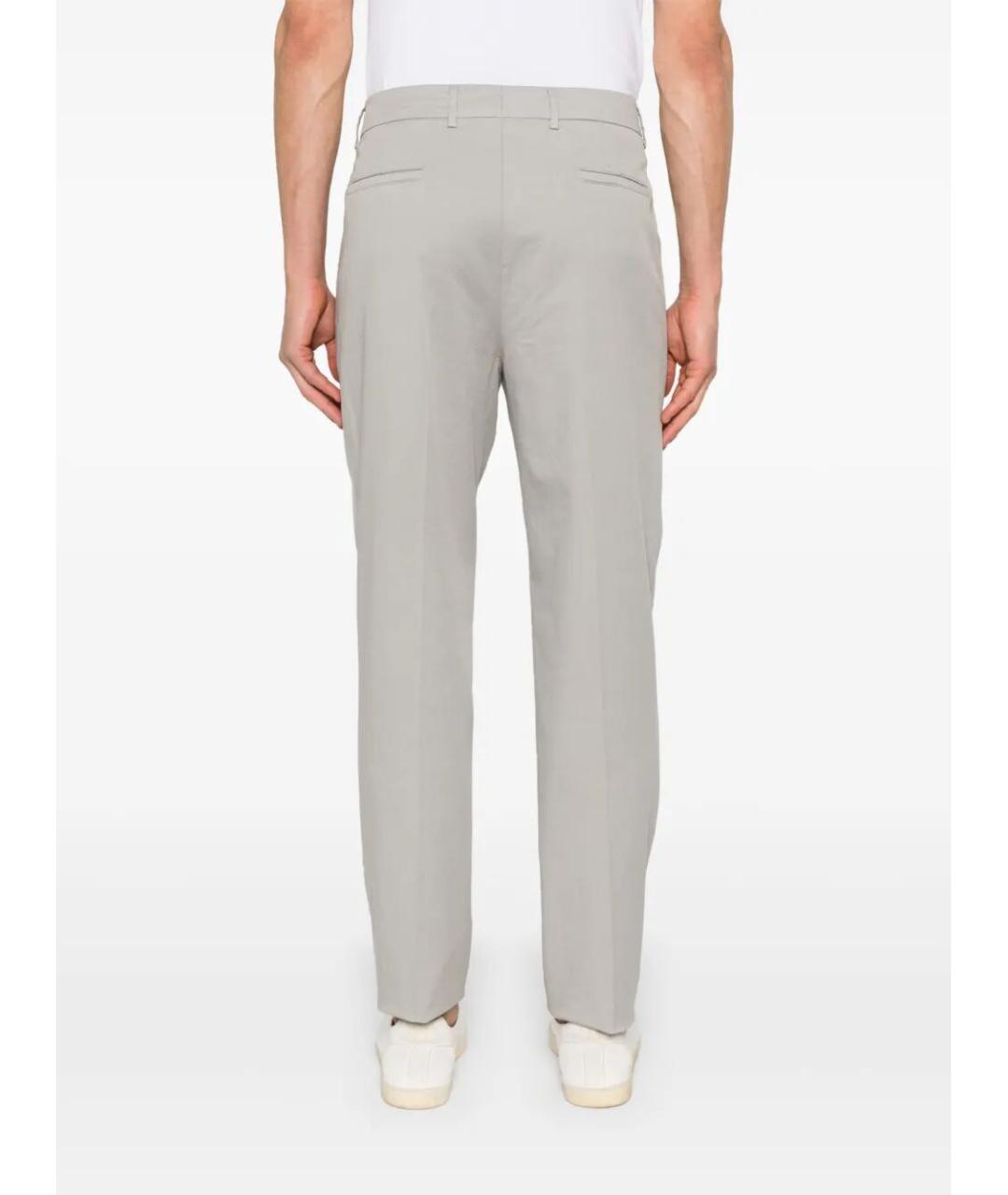 BRUNELLO CUCINELLI Серые хлопковые повседневные брюки, фото 5