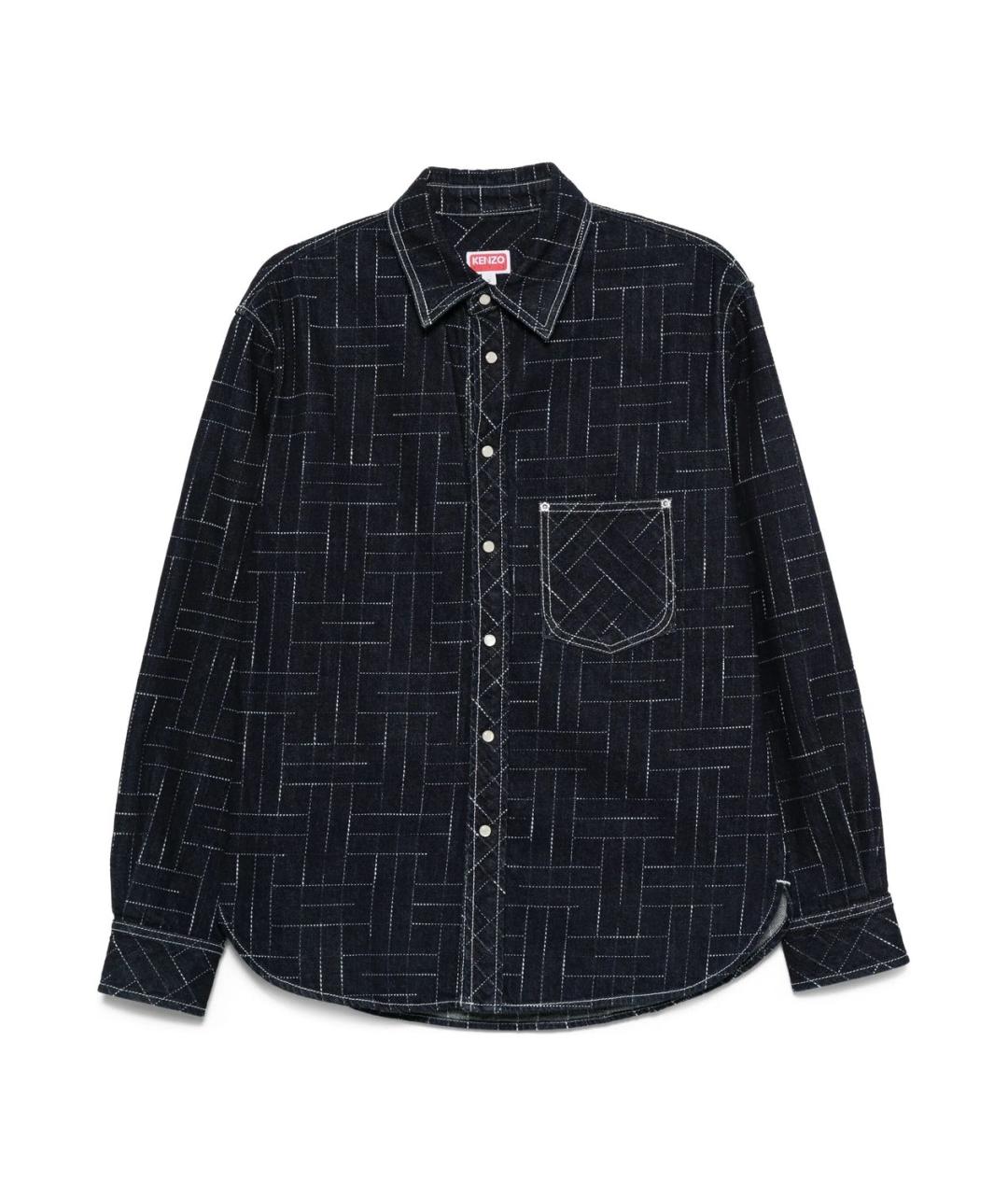 KENZO Синяя хлопковая кэжуал рубашка, фото 1