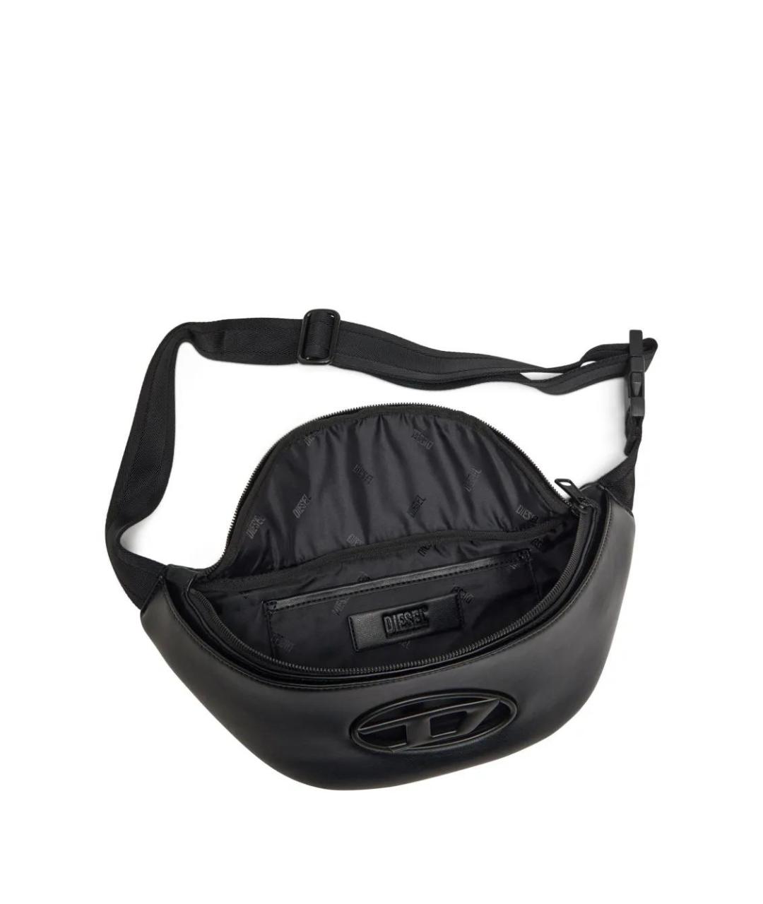 DIESEL Черная поясная сумка из искусственной кожи, фото 3