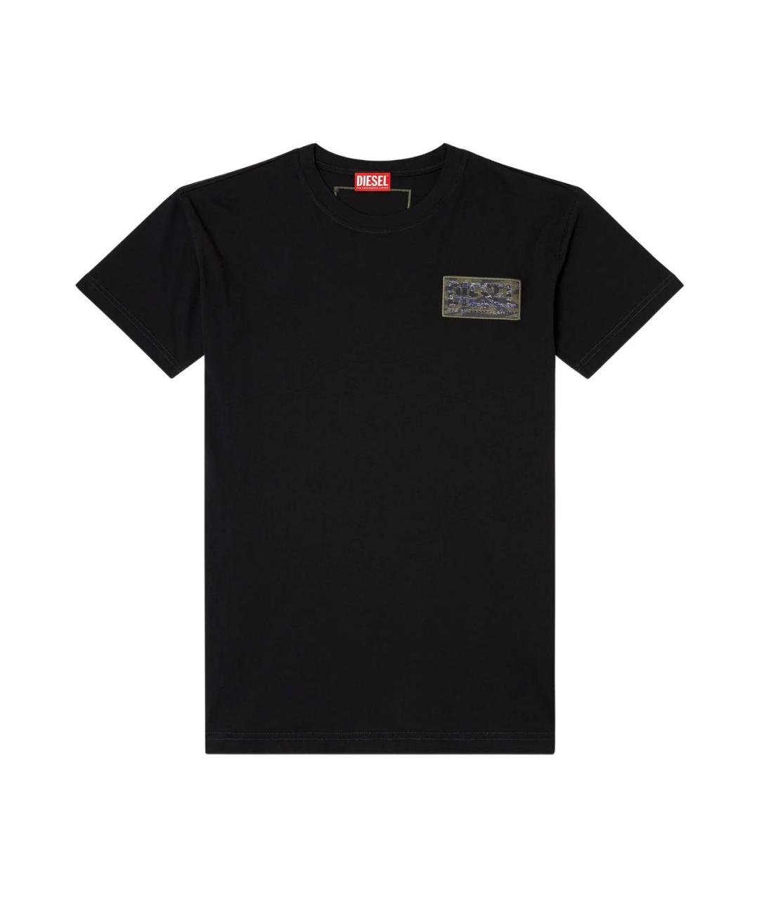 DIESEL Черная хлопковая футболка, фото 1