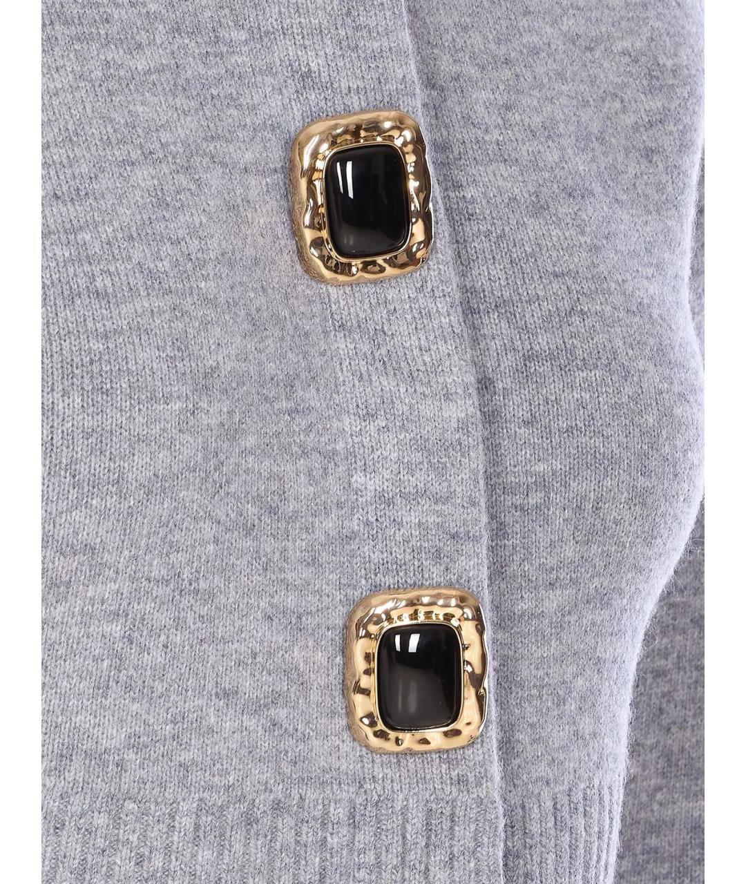 SELF-PORTRAIT Серый шерстяной кардиган, фото 3