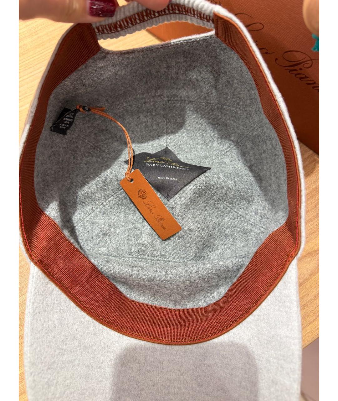 LORO PIANA Серая кашемировая кепка/бейсболка, фото 4