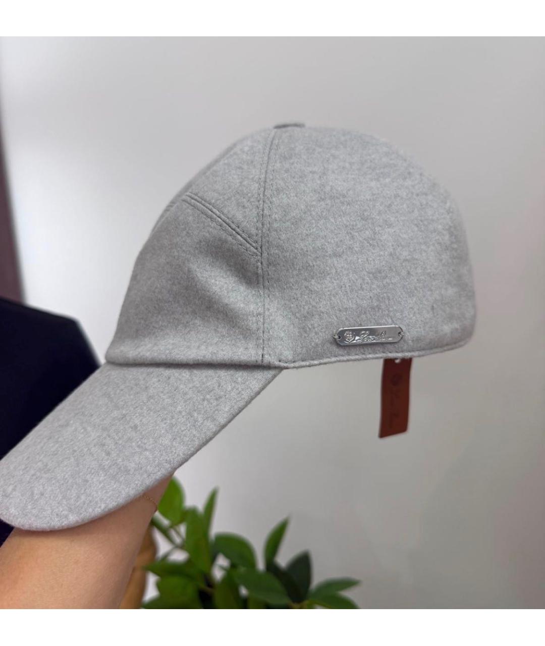 LORO PIANA Серая кашемировая кепка/бейсболка, фото 8