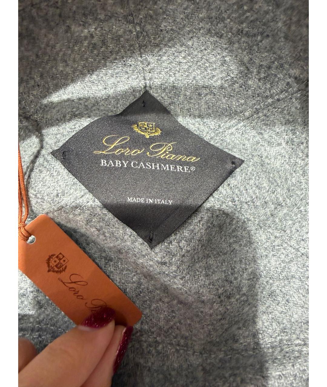 LORO PIANA Серая кашемировая кепка/бейсболка, фото 5