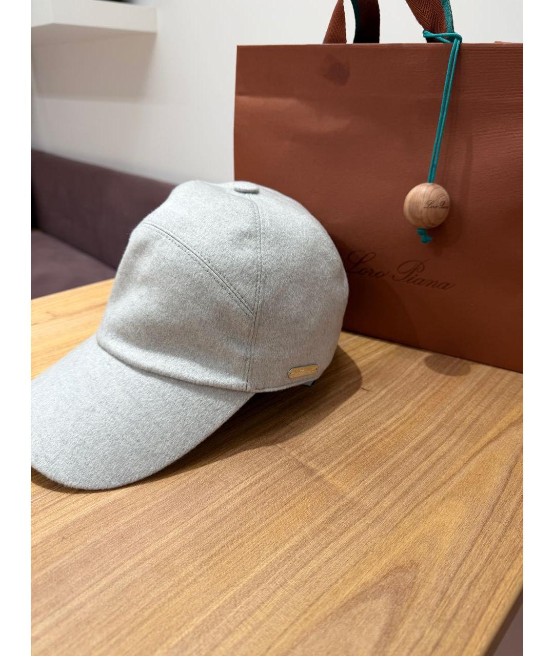 LORO PIANA Серая кашемировая кепка/бейсболка, фото 2