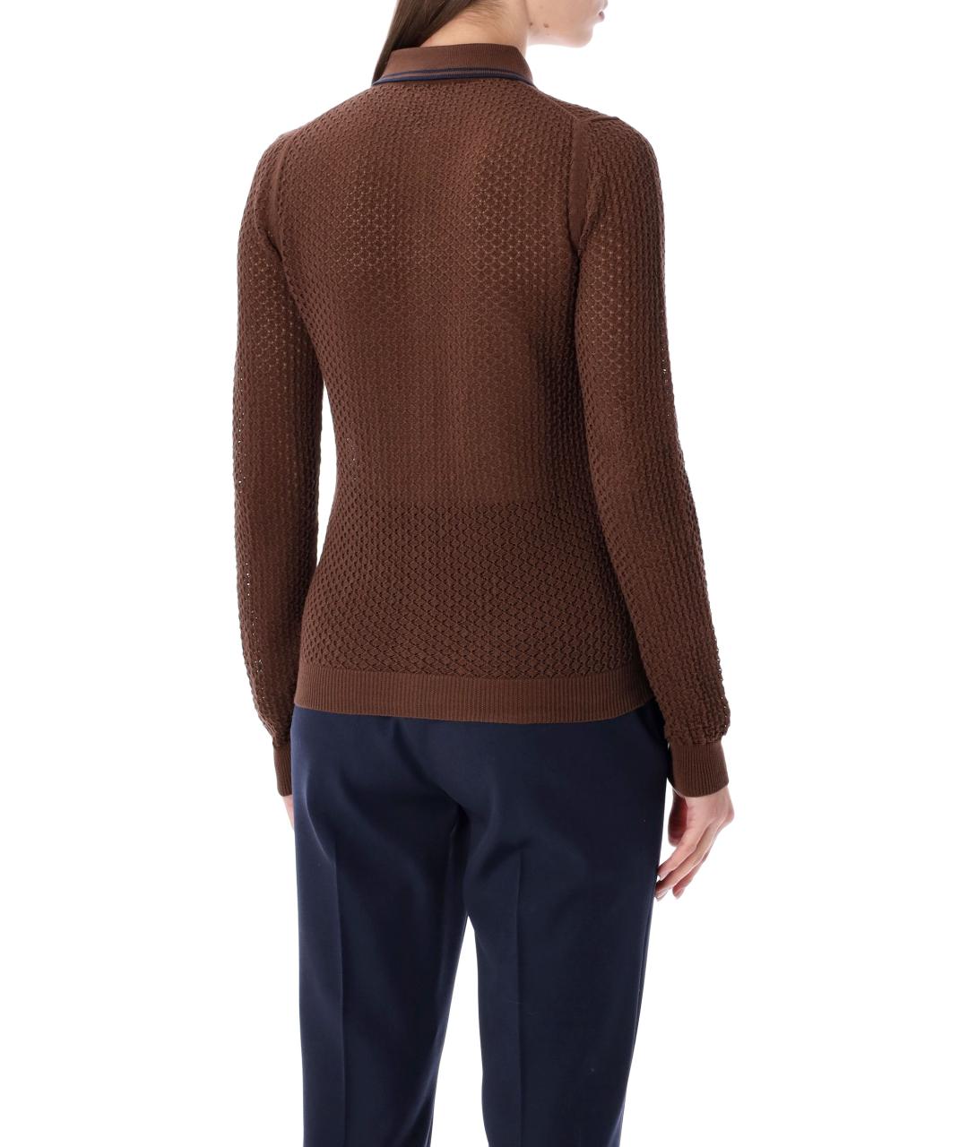 MIU MIU Коричневый хлопковый кардиган, фото 3