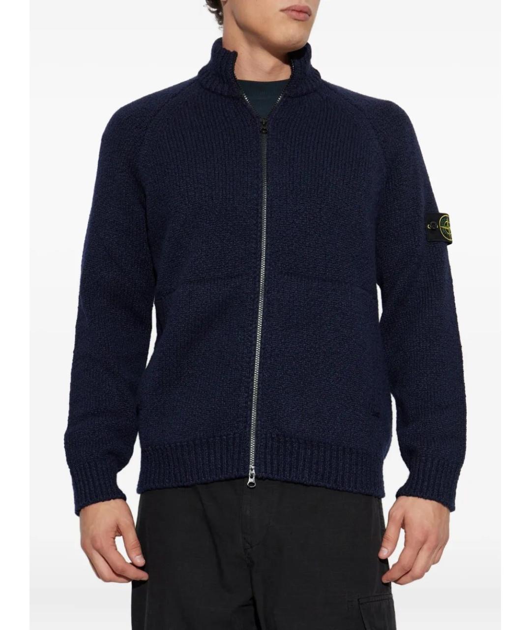 STONE ISLAND Синий шерстяной джемпер / свитер, фото 5
