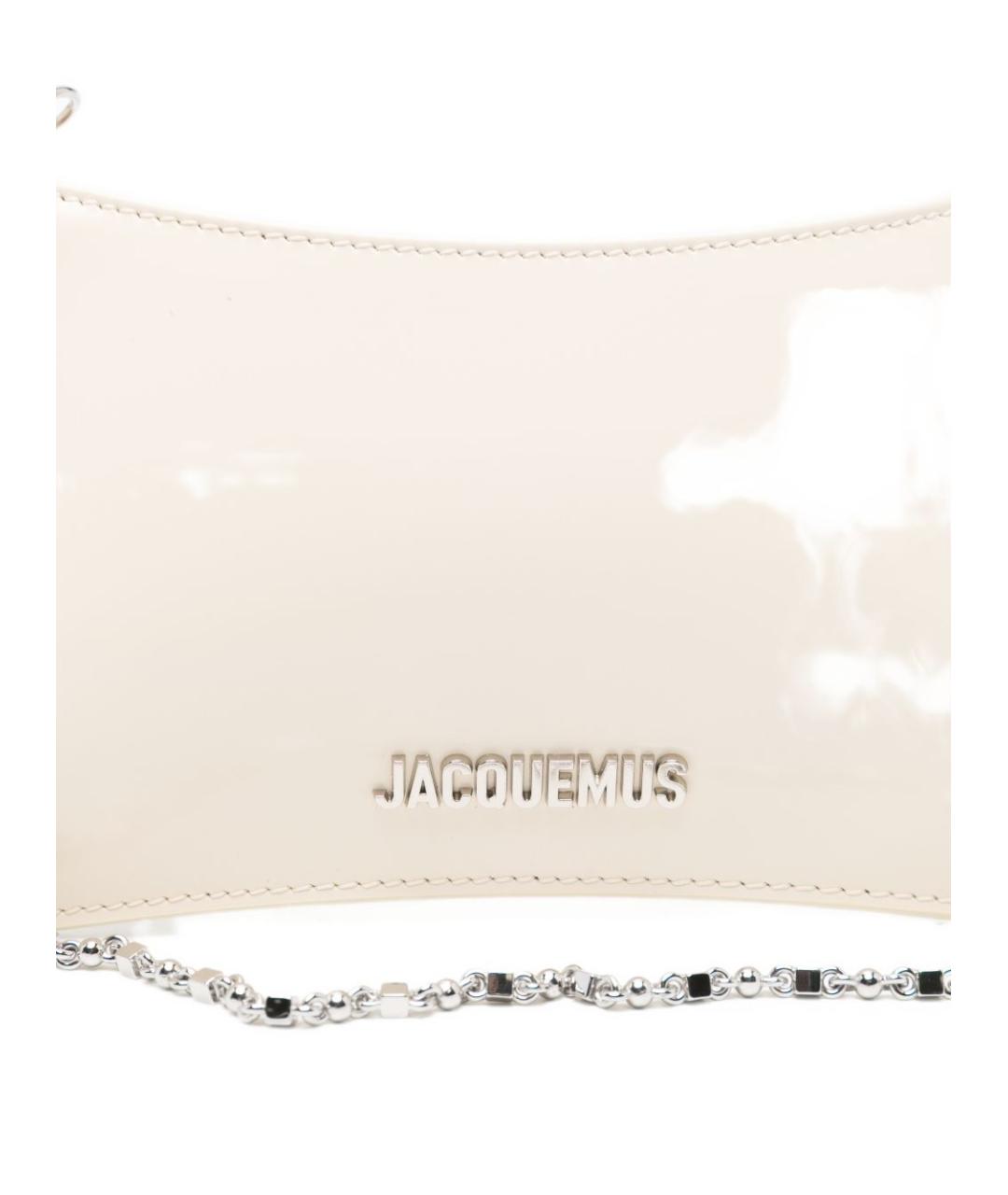 JACQUEMUS Белая кожаная сумка через плечо, фото 3