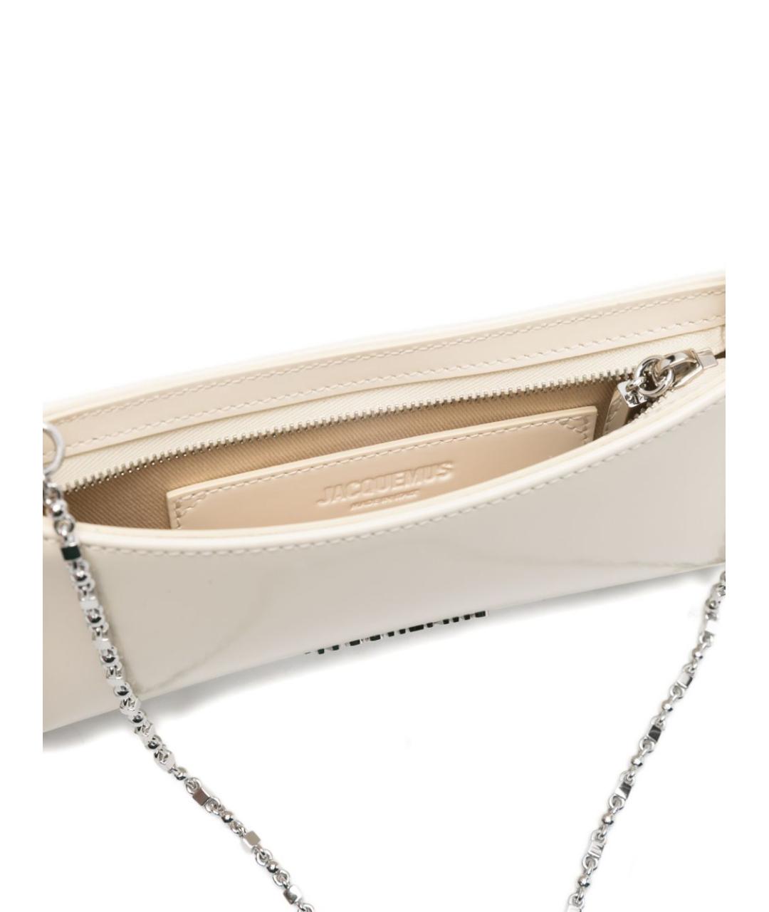 JACQUEMUS Белая кожаная сумка через плечо, фото 5