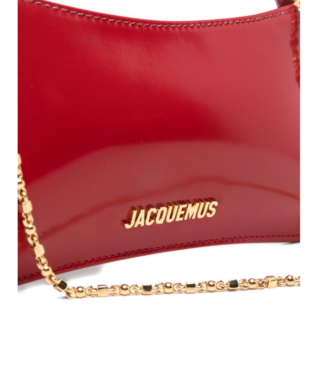 JACQUEMUS Красная кожаная сумка через плечо, фото 4