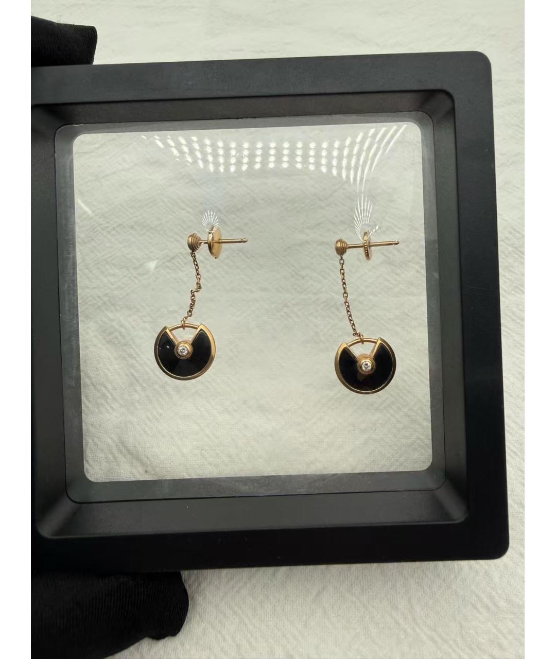 CARTIER Черные серьги из розового золота, фото 2