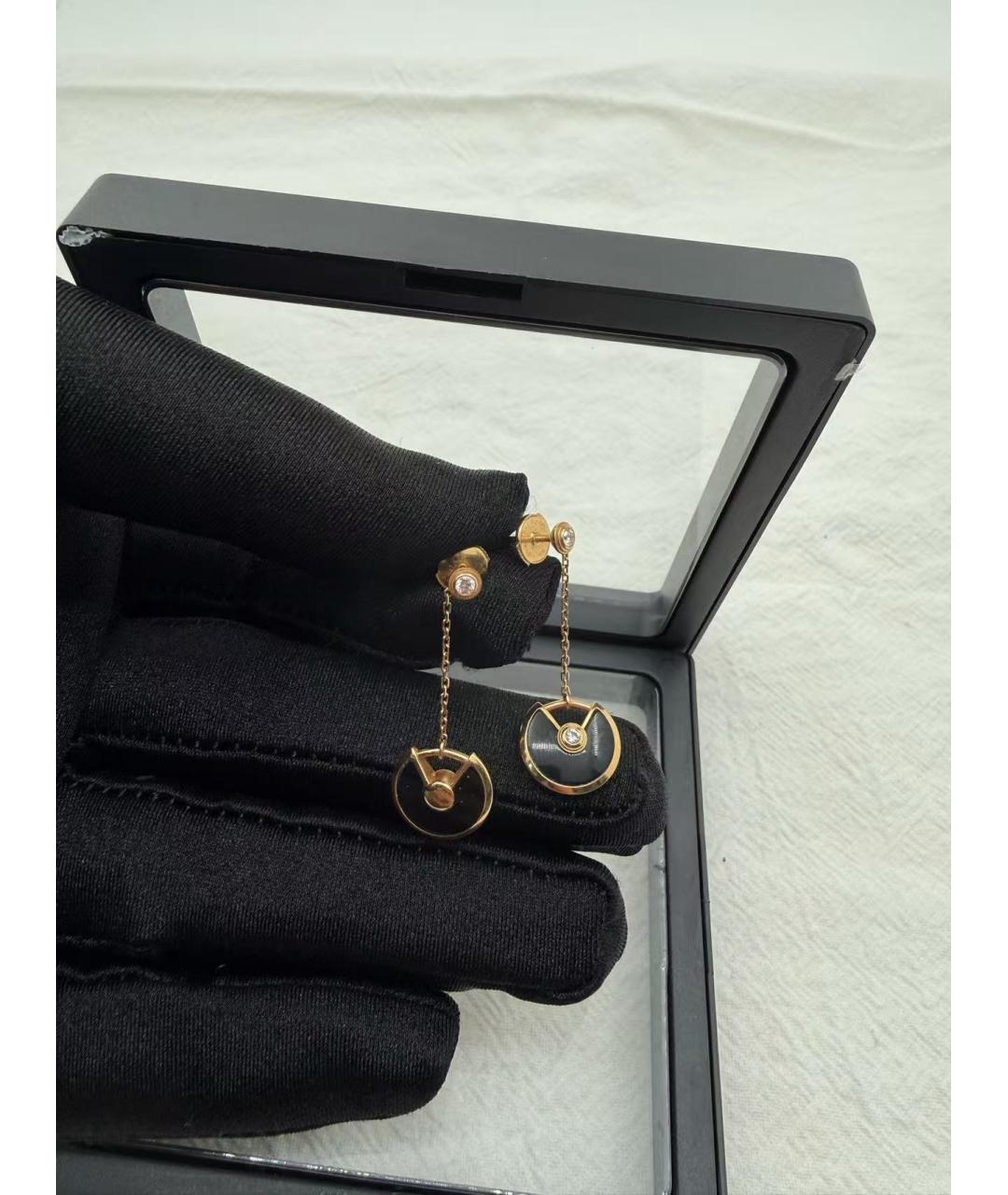 CARTIER Черные серьги из розового золота, фото 4