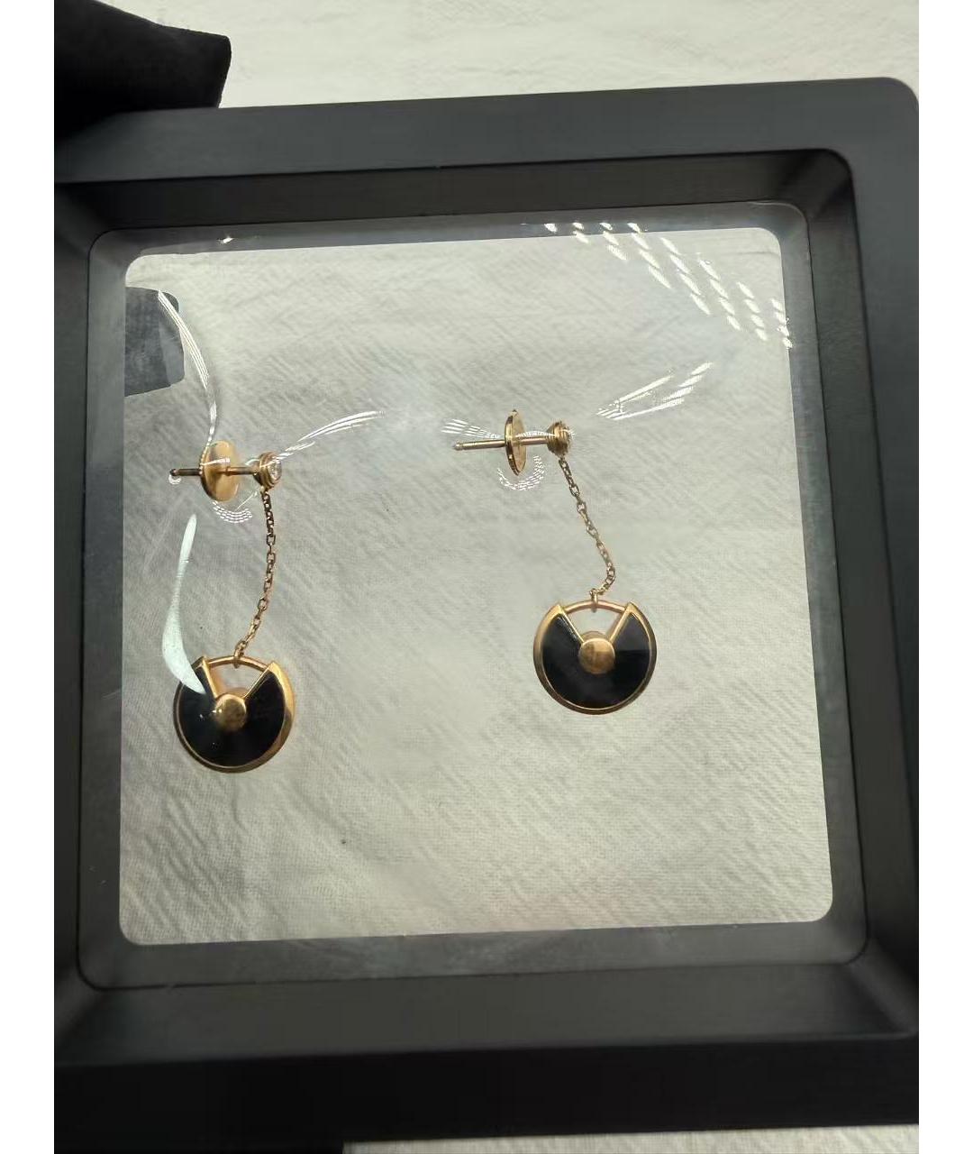 CARTIER Черные серьги из розового золота, фото 3