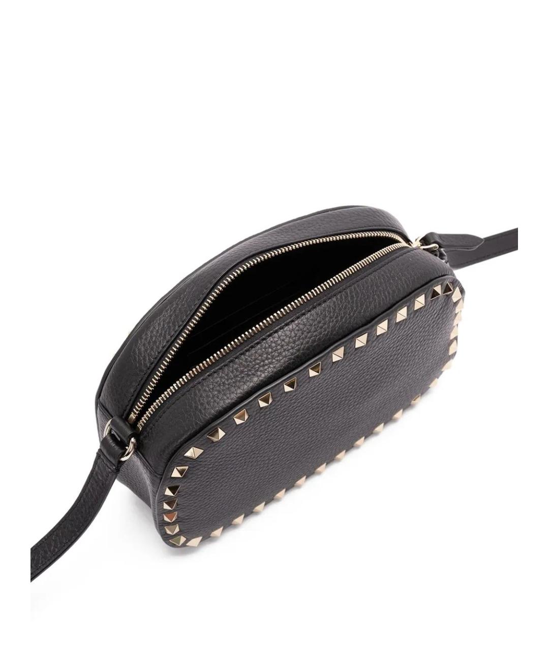 VALENTINO Черная кожаная сумка через плечо, фото 5