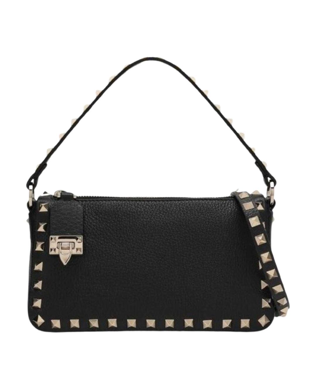 VALENTINO Черная кожаная сумка через плечо, фото 1