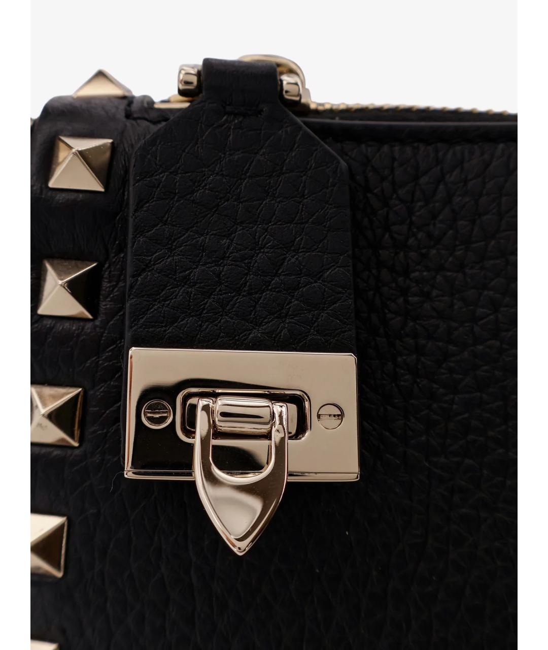 VALENTINO Черная кожаная сумка через плечо, фото 5