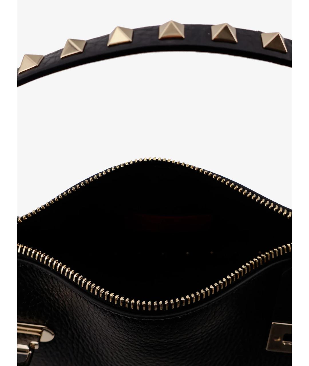 VALENTINO Черная кожаная сумка через плечо, фото 4