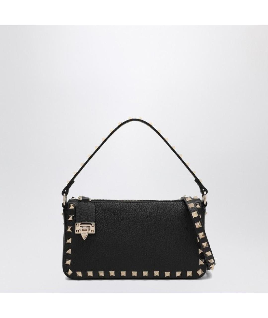 VALENTINO Черная кожаная сумка через плечо, фото 6