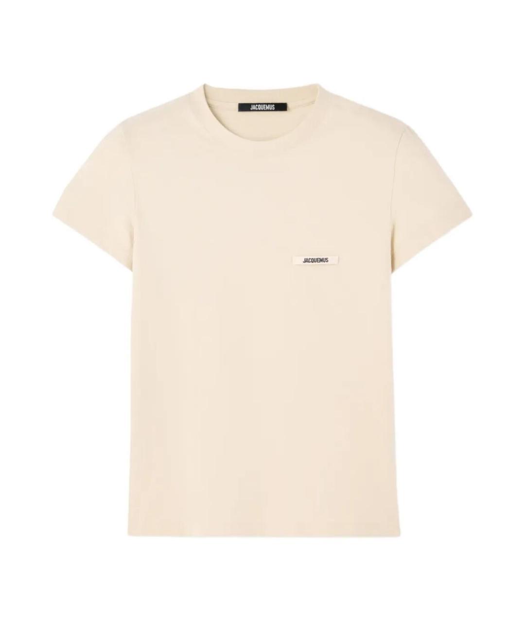 JACQUEMUS Бежевая хлопковая футболка, фото 1