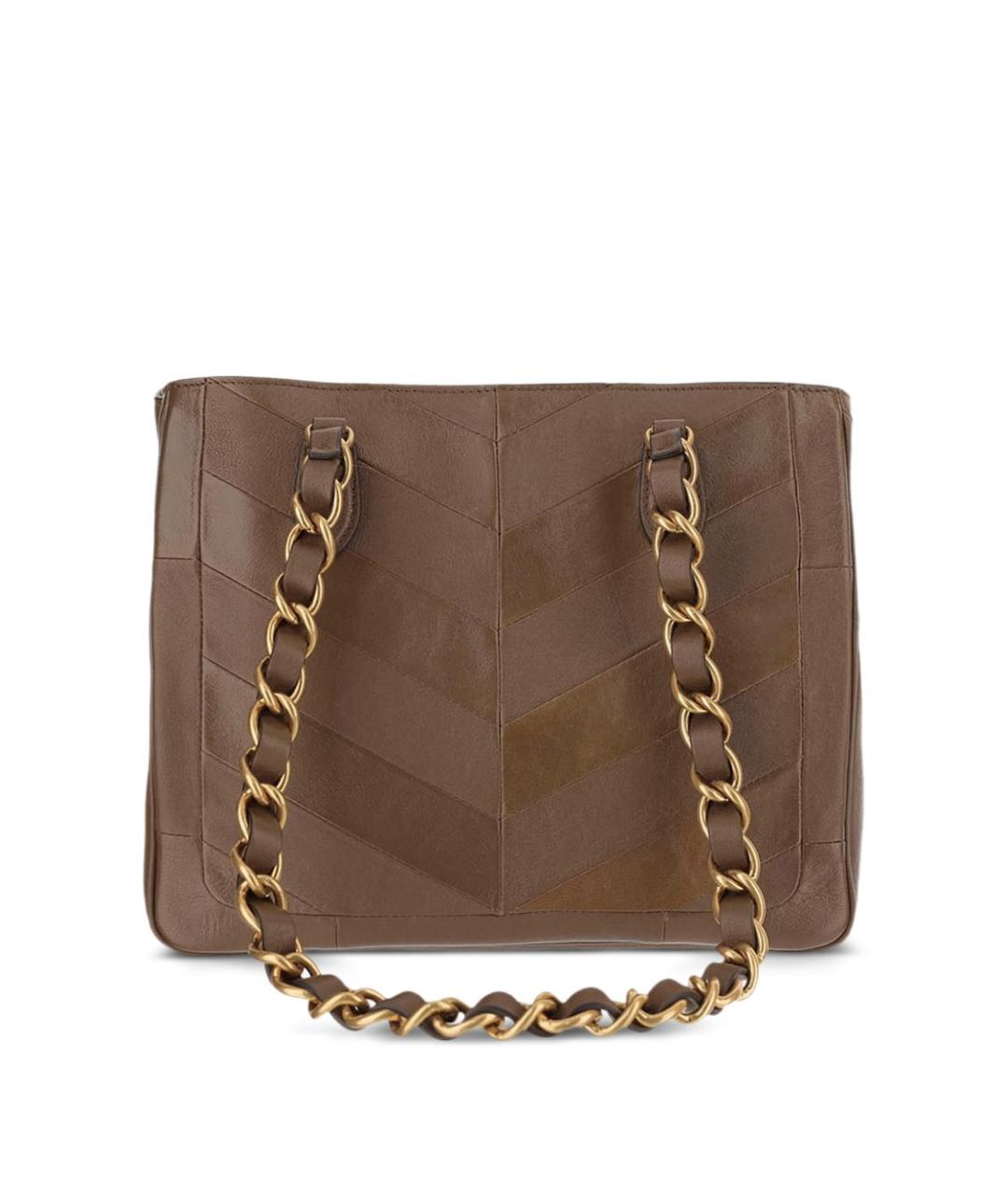 VALENTINO Коричневая кожаная сумка тоут, фото 4