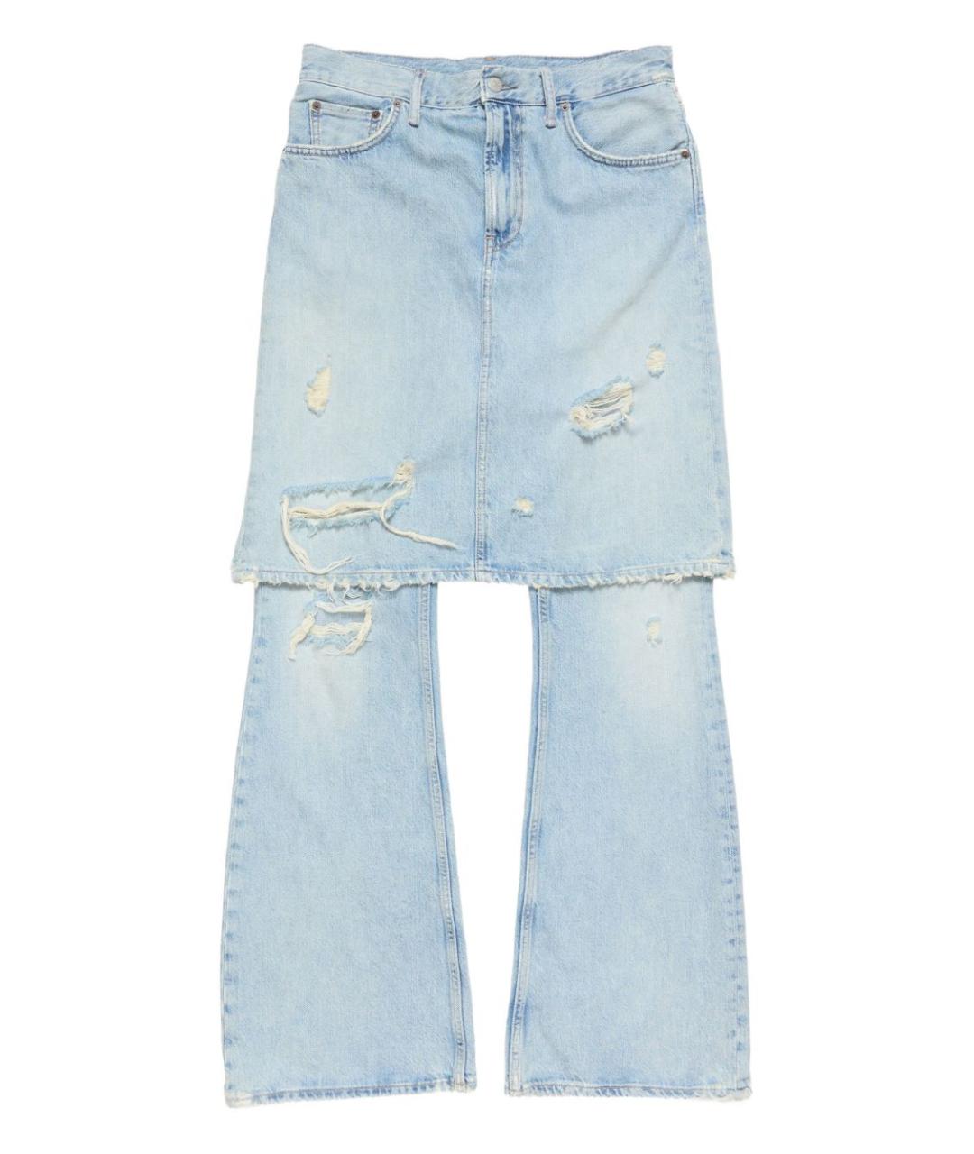 ACNE STUDIOS Синие хлопковые прямые джинсы, фото 1