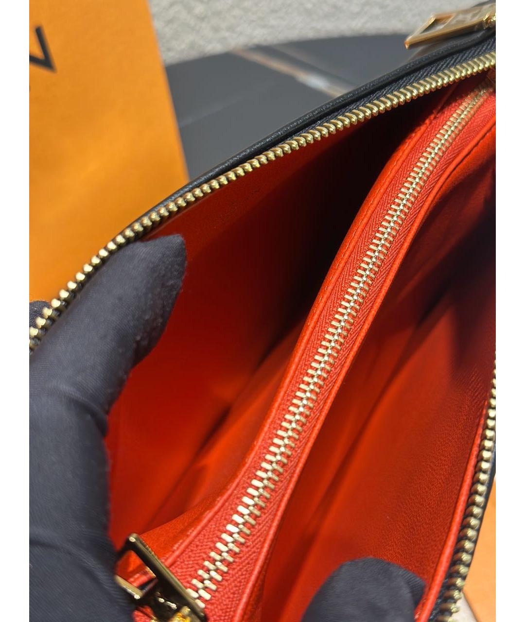 LOUIS VUITTON Черная кожаная сумка через плечо, фото 8