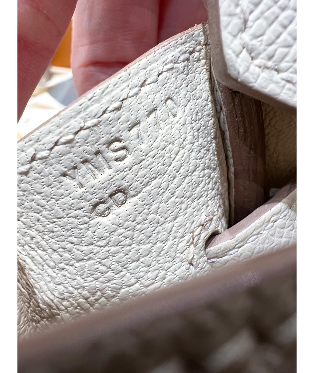 HERMES Белая кожаная сумка с короткими ручками, фото 7