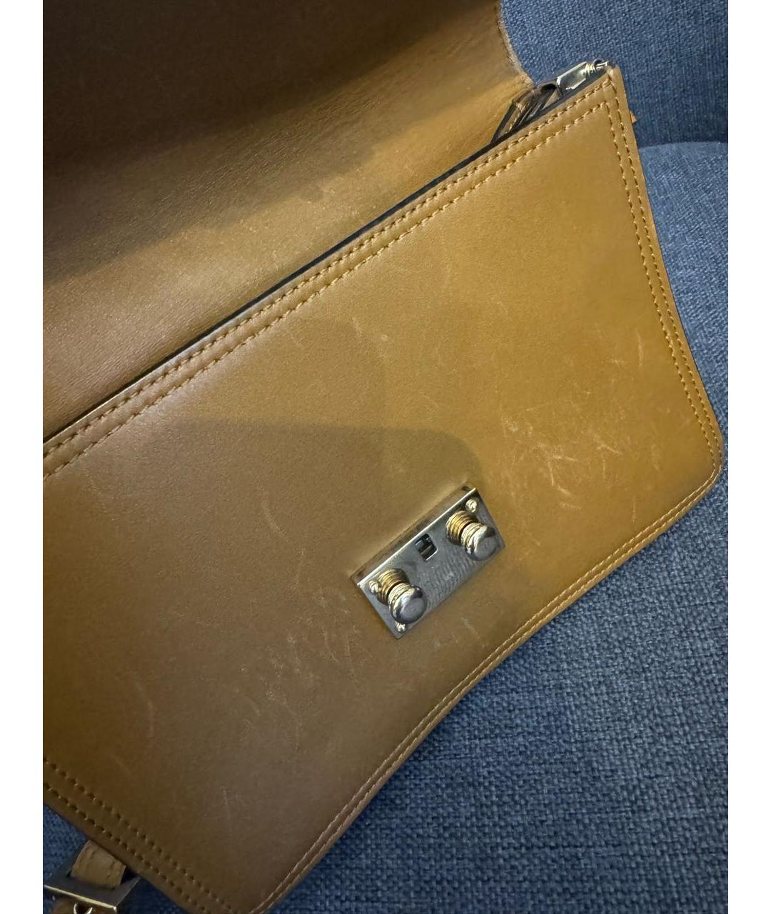 VALENTINO Коричневая кожаная сумка через плечо, фото 7