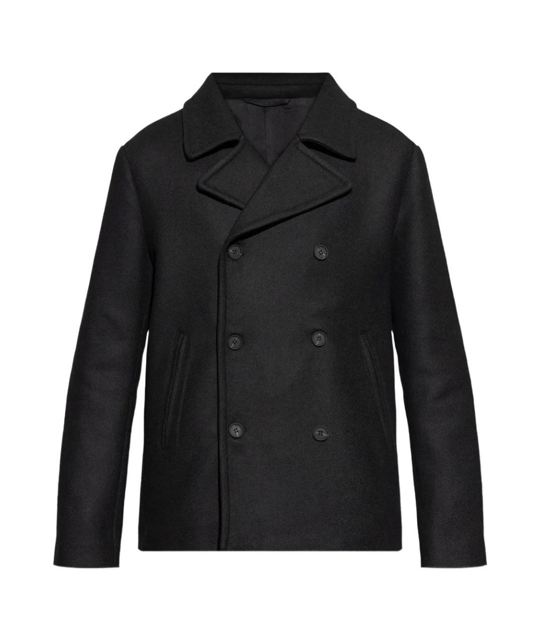 DIESEL Черное шерстяное пальто, фото 1