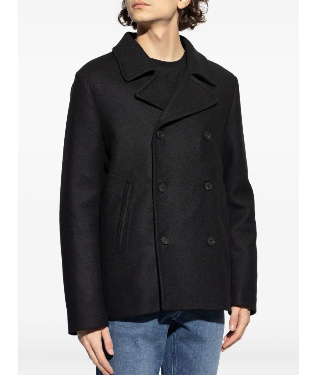 DIESEL Черное шерстяное пальто, фото 2