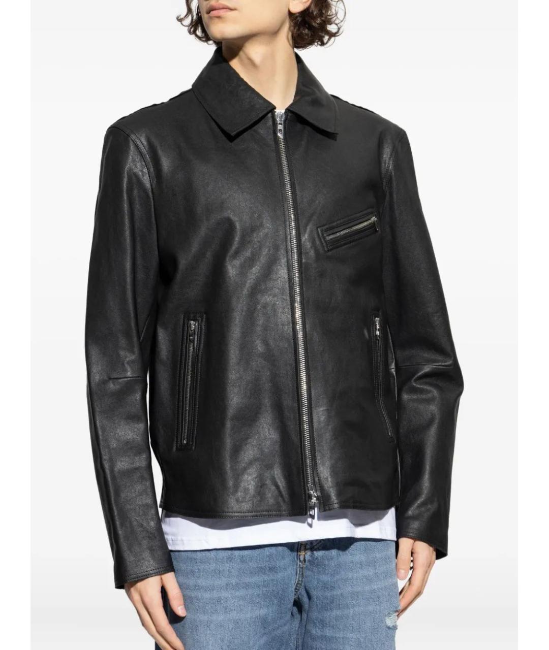 DIESEL Черная кожаная куртка, фото 2