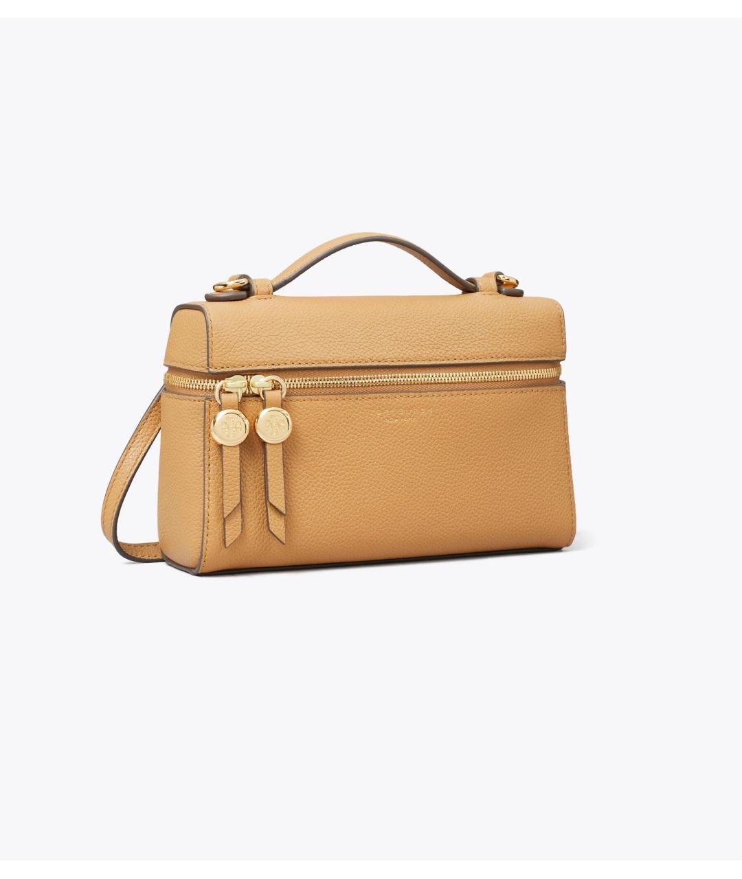 TORY BURCH Бежевая кожаная сумка через плечо, фото 4