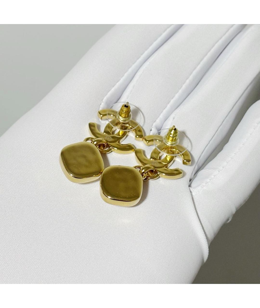 CHANEL Золотые металлические серьги, фото 4