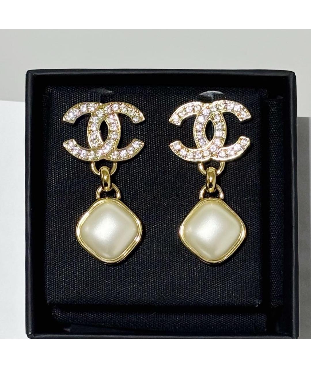 CHANEL Золотые металлические серьги, фото 6