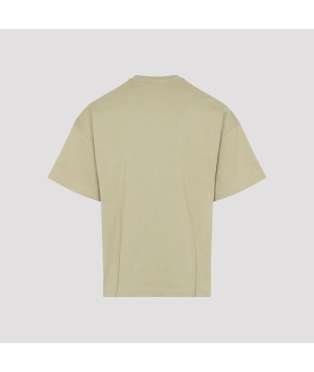 JIL SANDER Бежевая хлопковая футболка, фото 2