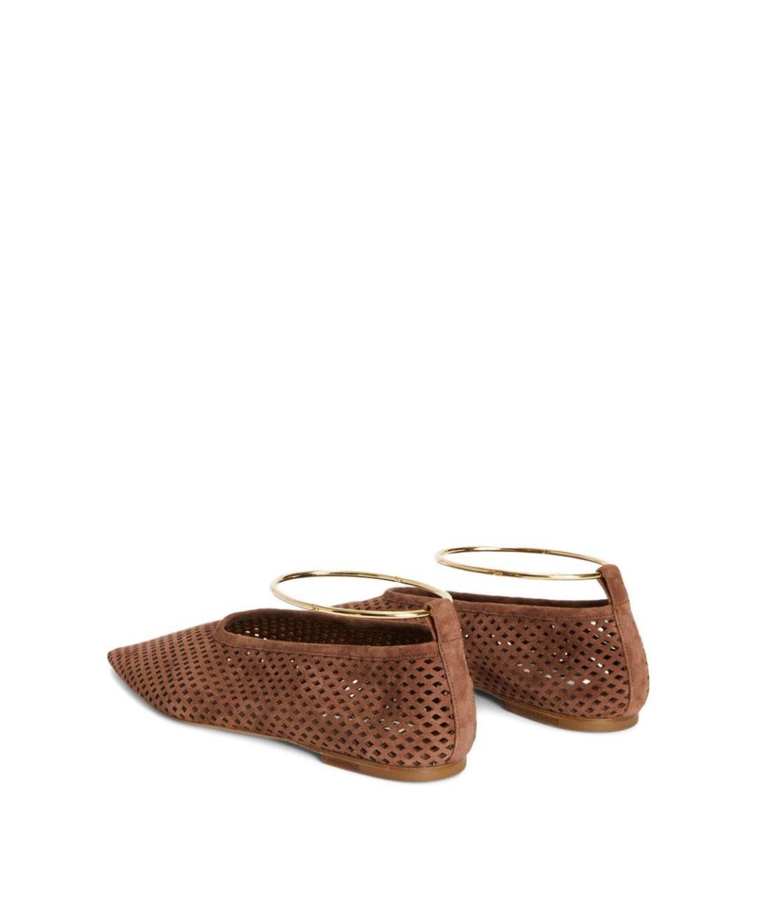 JIL SANDER Коричневые замшевые балетки, фото 2