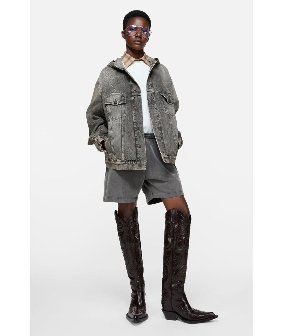 ACNE STUDIOS Серые хлопковые шорты, фото 5