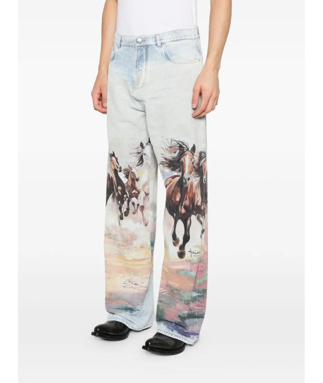 AMIRI Мульти хлопковые прямые джинсы, фото 3