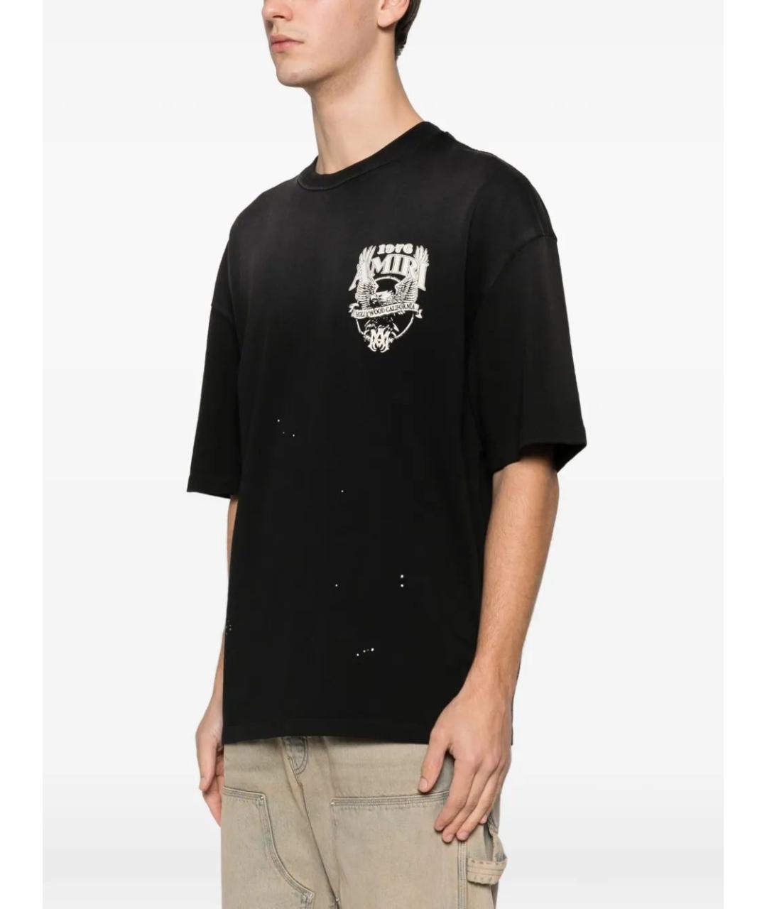 AMIRI Черная хлопковая футболка, фото 4