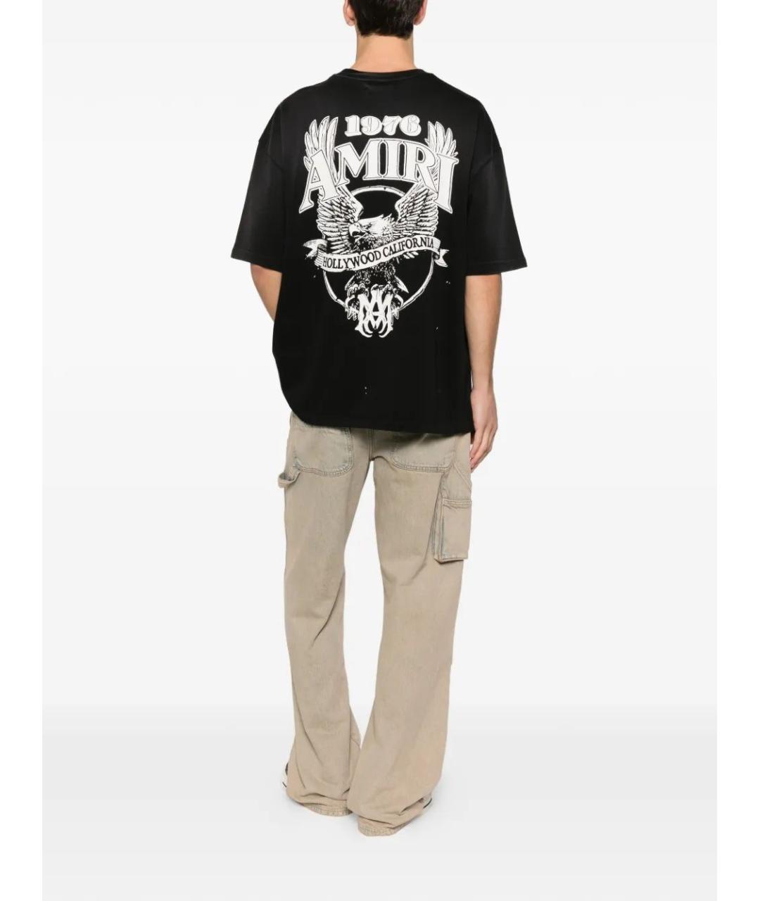AMIRI Черная хлопковая футболка, фото 2