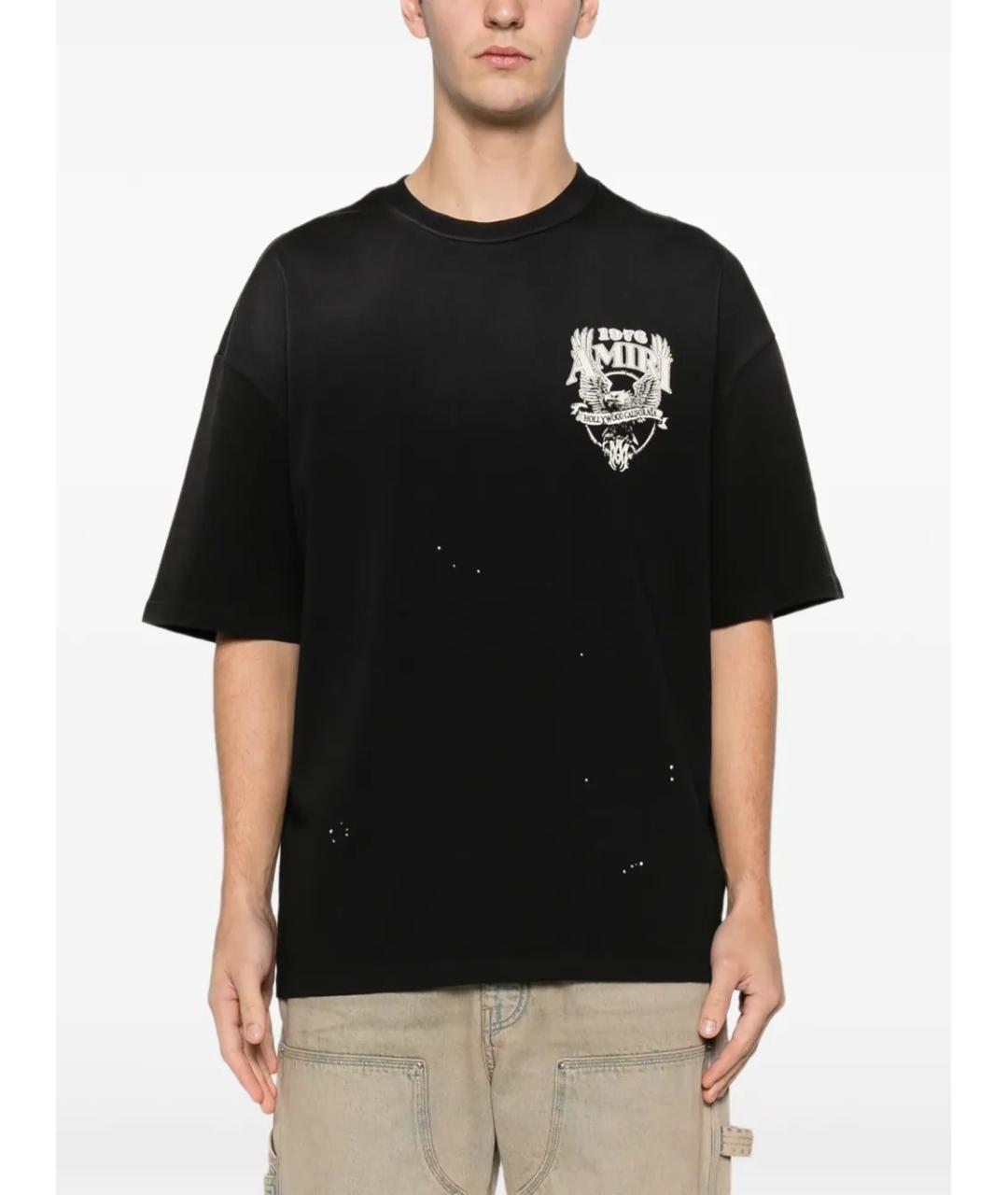 AMIRI Черная хлопковая футболка, фото 3
