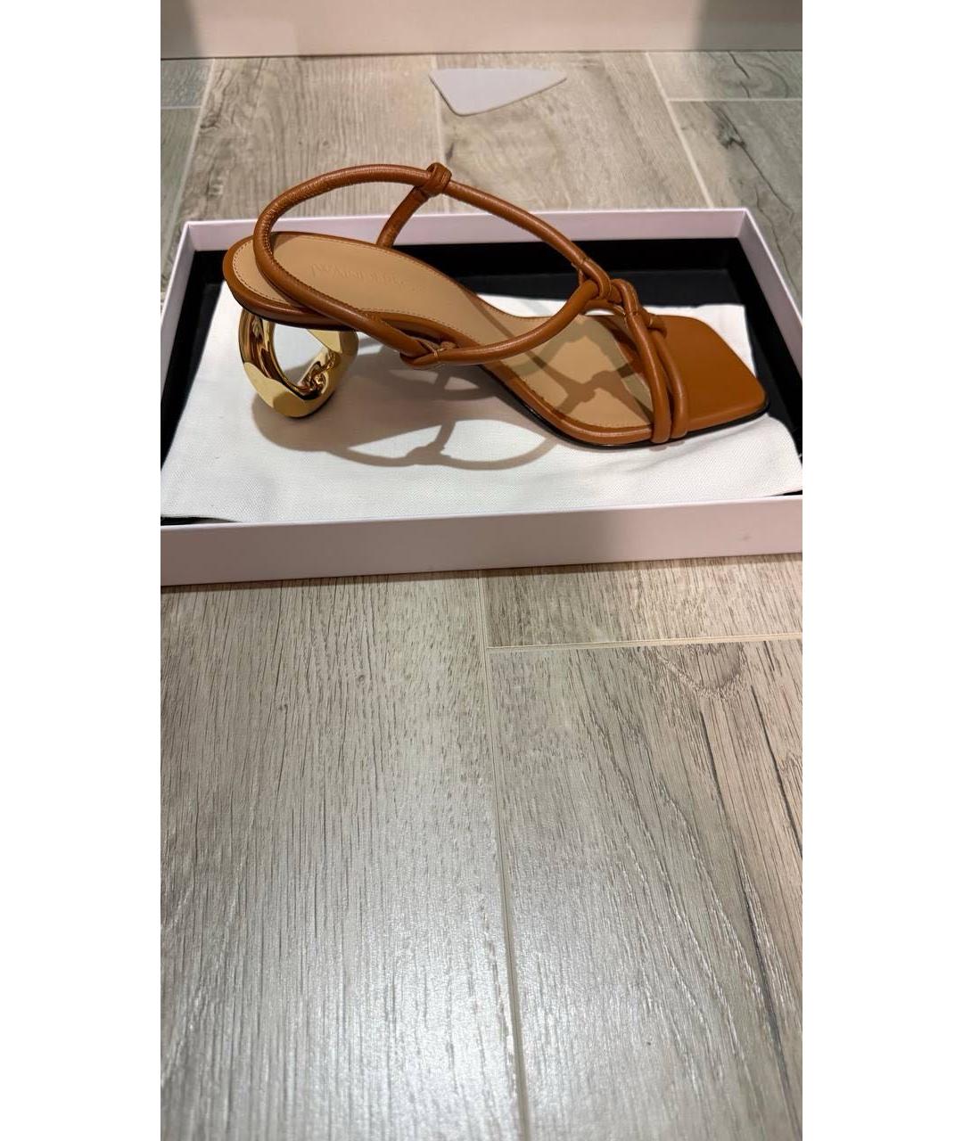 J.W.ANDERSON Коричневые кожаные босоножки, фото 9