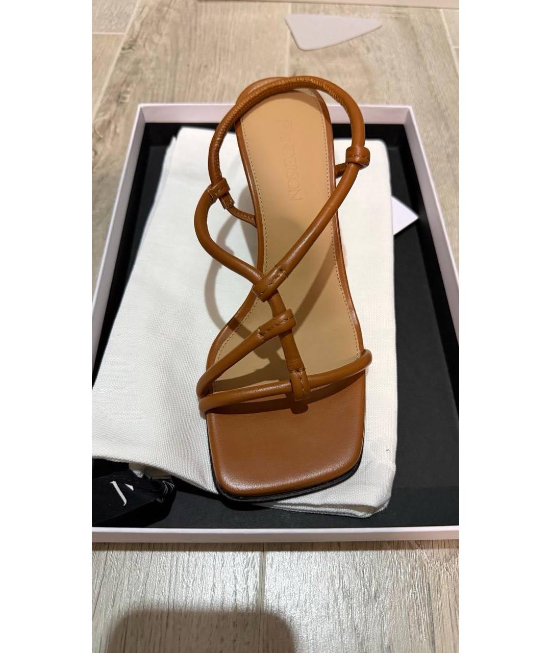 J.W.ANDERSON Коричневые кожаные босоножки, фото 6