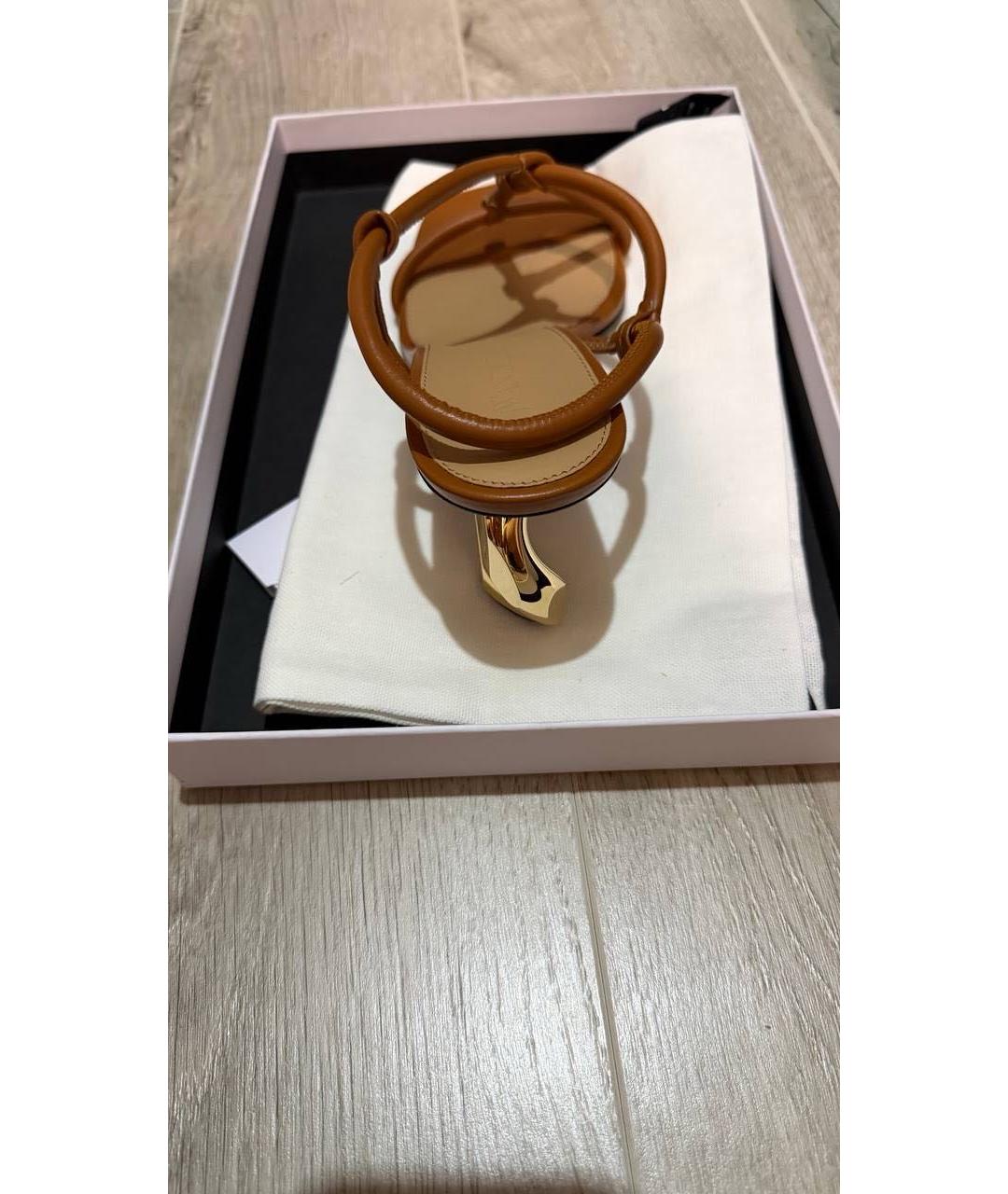 J.W.ANDERSON Коричневые кожаные босоножки, фото 4