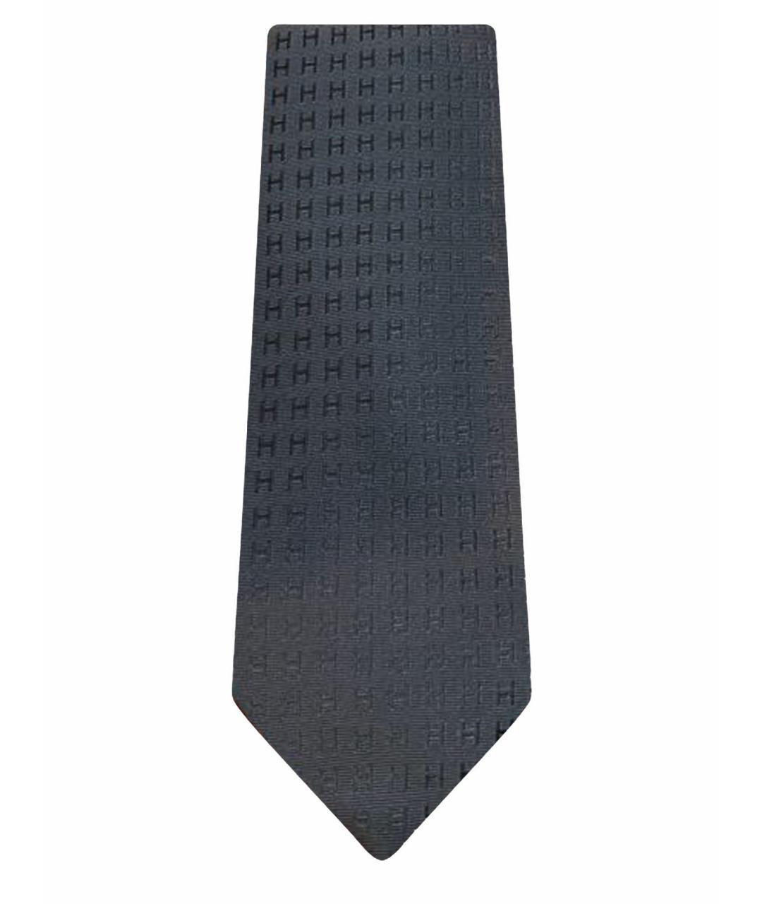 HERMES Черный тканевый галстук, фото 1